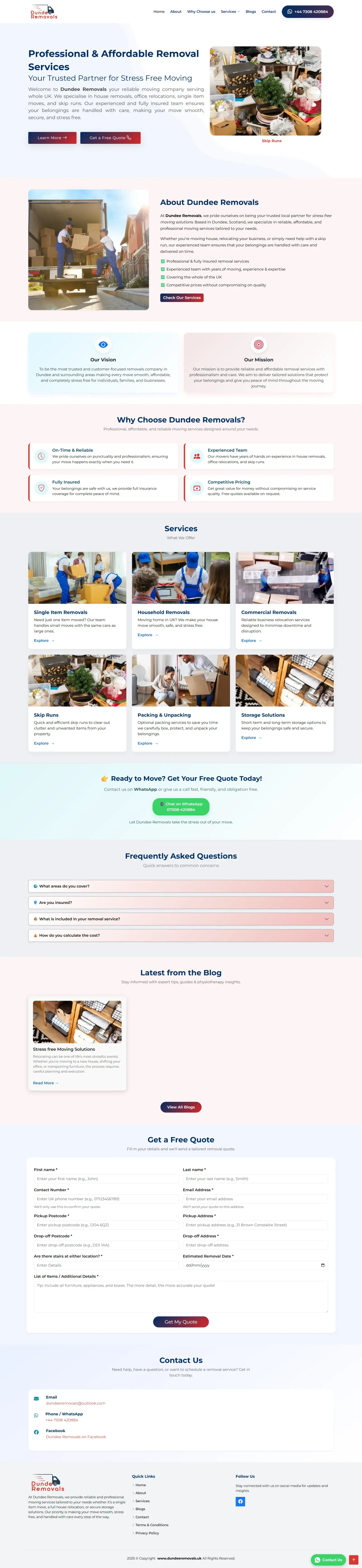 Dundee Removals — Removal & Storage Company Website (UK)