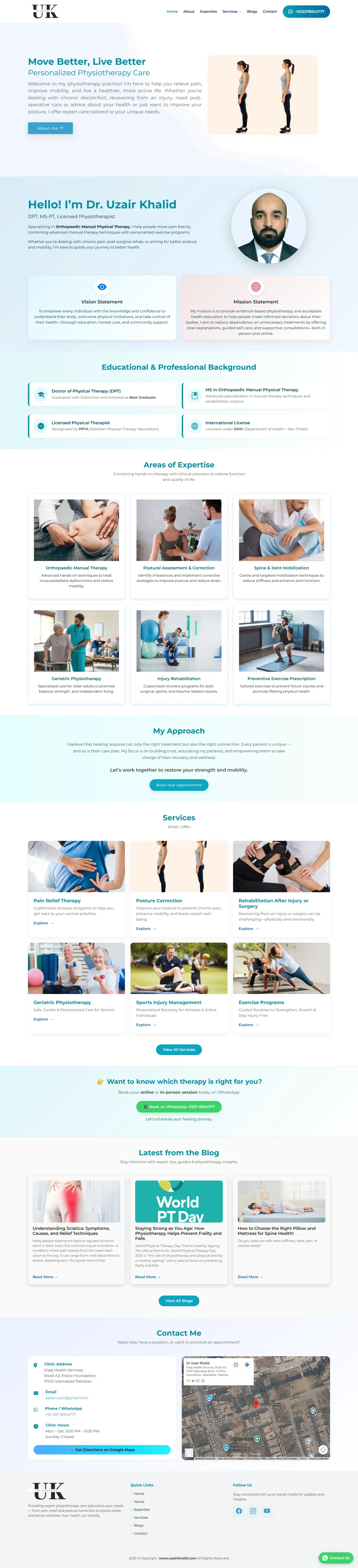 Dr. Uzair Khalid — Physiotherapy Clinic Website